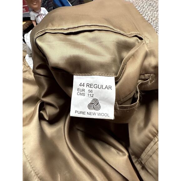 Genuine Harris Tweed Men’s Brown Blue New Wool Size 44R Blazer Jacket 2 Button - Picture 4 of 10